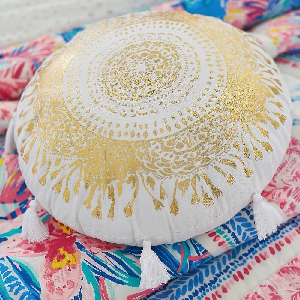 Lilly Pulitzer Gold and White Accent Pillows (Set of 2)